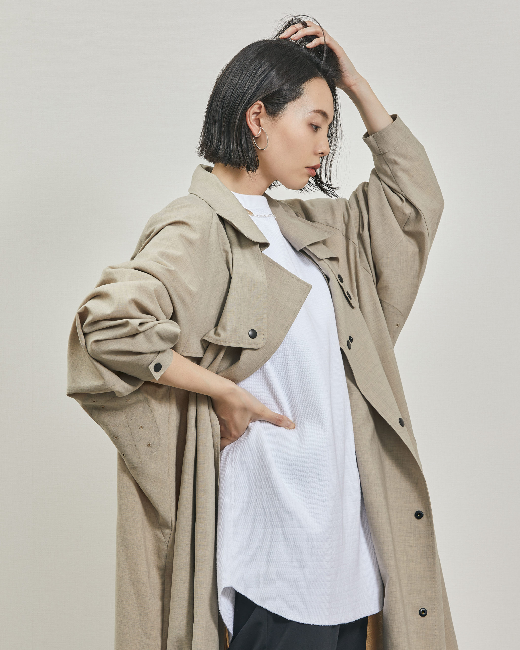 新品未使用】HYKE/ハイク 別注 Linen Military Coat-