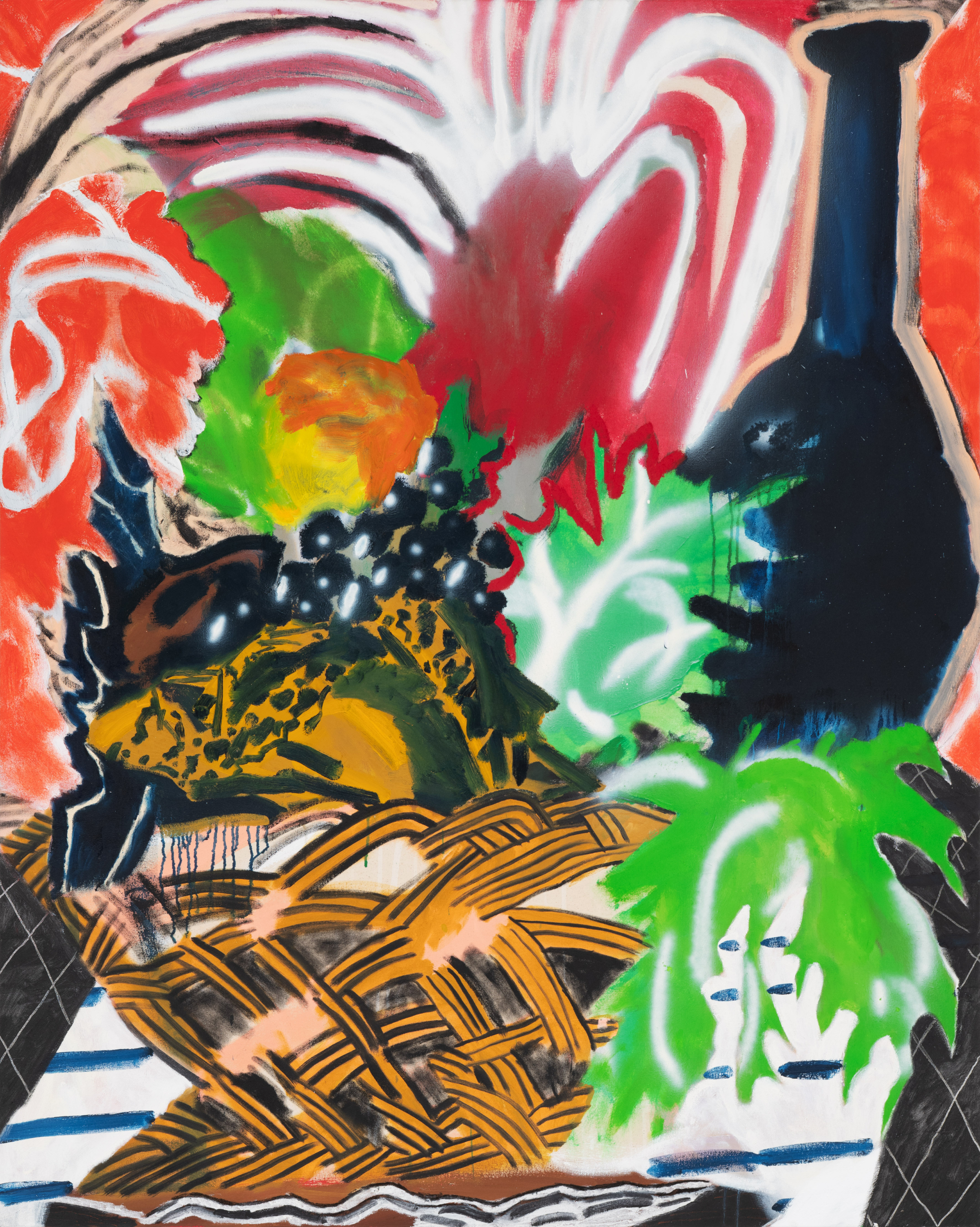 Shohei Takasaki. Untitled (Jan 14 2025). 2025. Oil, oil stick, acrylic, spray paint and charcoal on canvas. 1620  × 1320 × 25 mm. Courtesy of Gallery Common.
