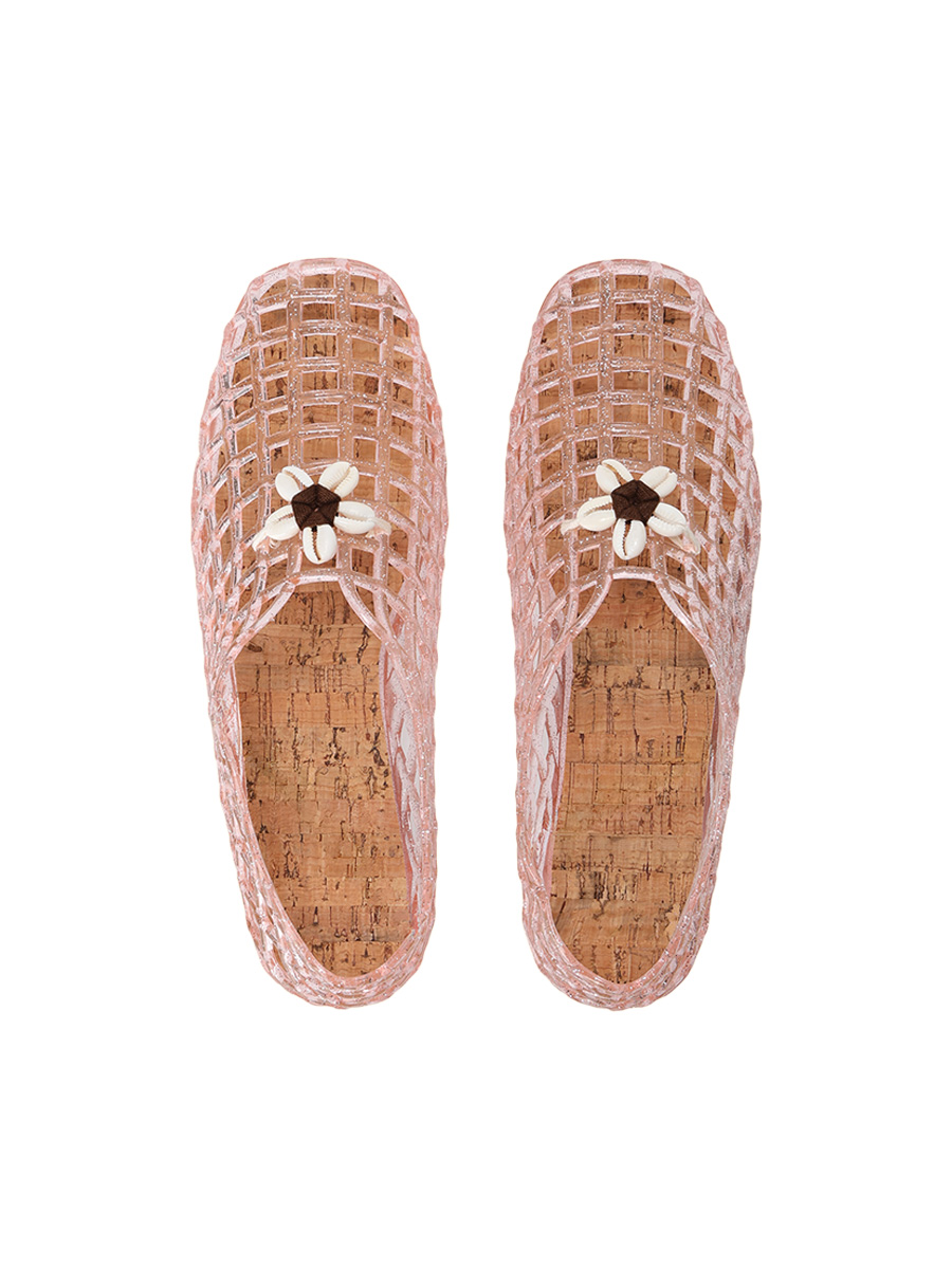 flower shell mesh sandals ¥7,920 (税込)