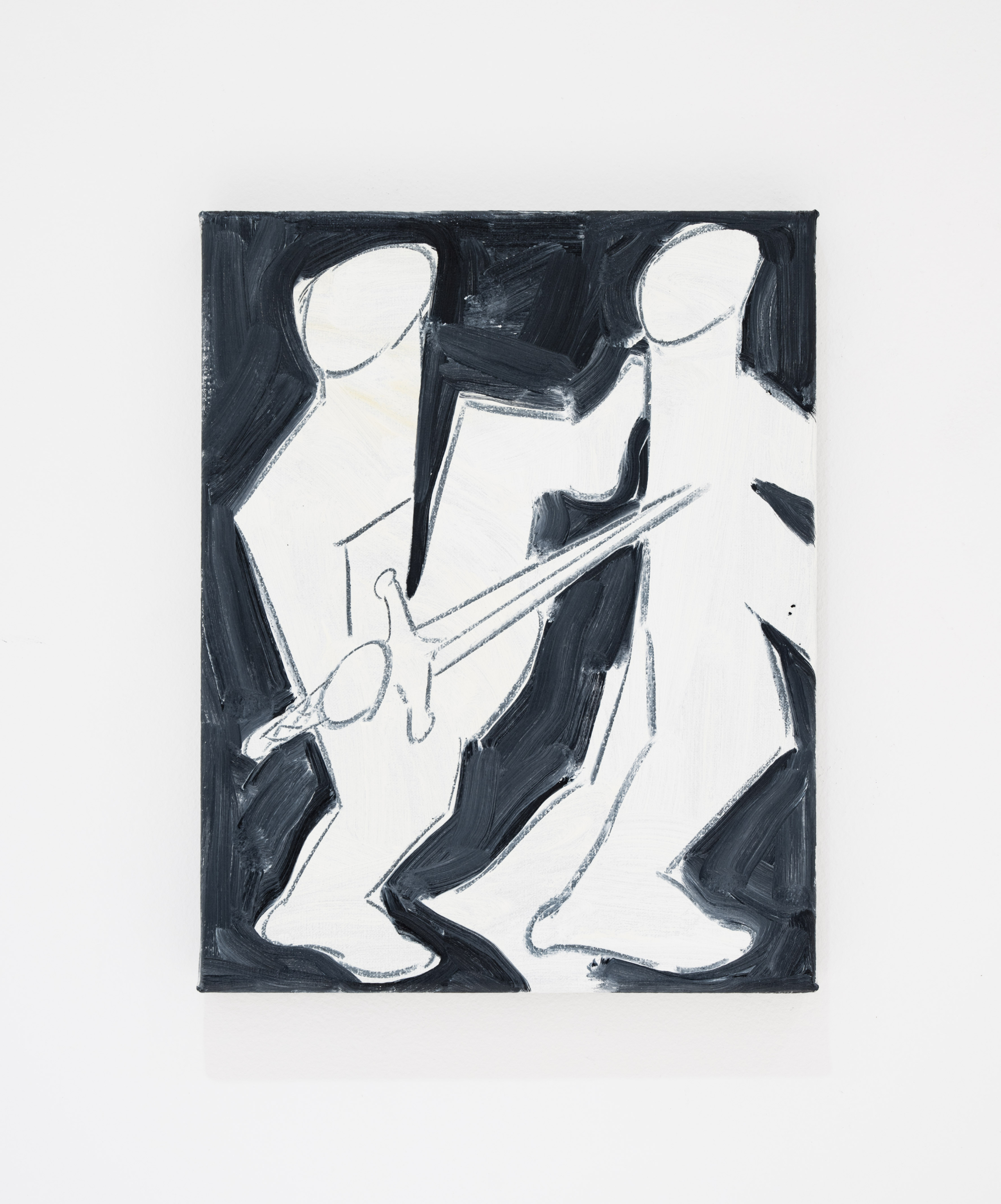 Shohei Takasaki. Untitled (February 7 2025) . 2025. Oil and charcoal on canvas. 352 × 281 × 24 mm. Courtesy of Gallery Common.