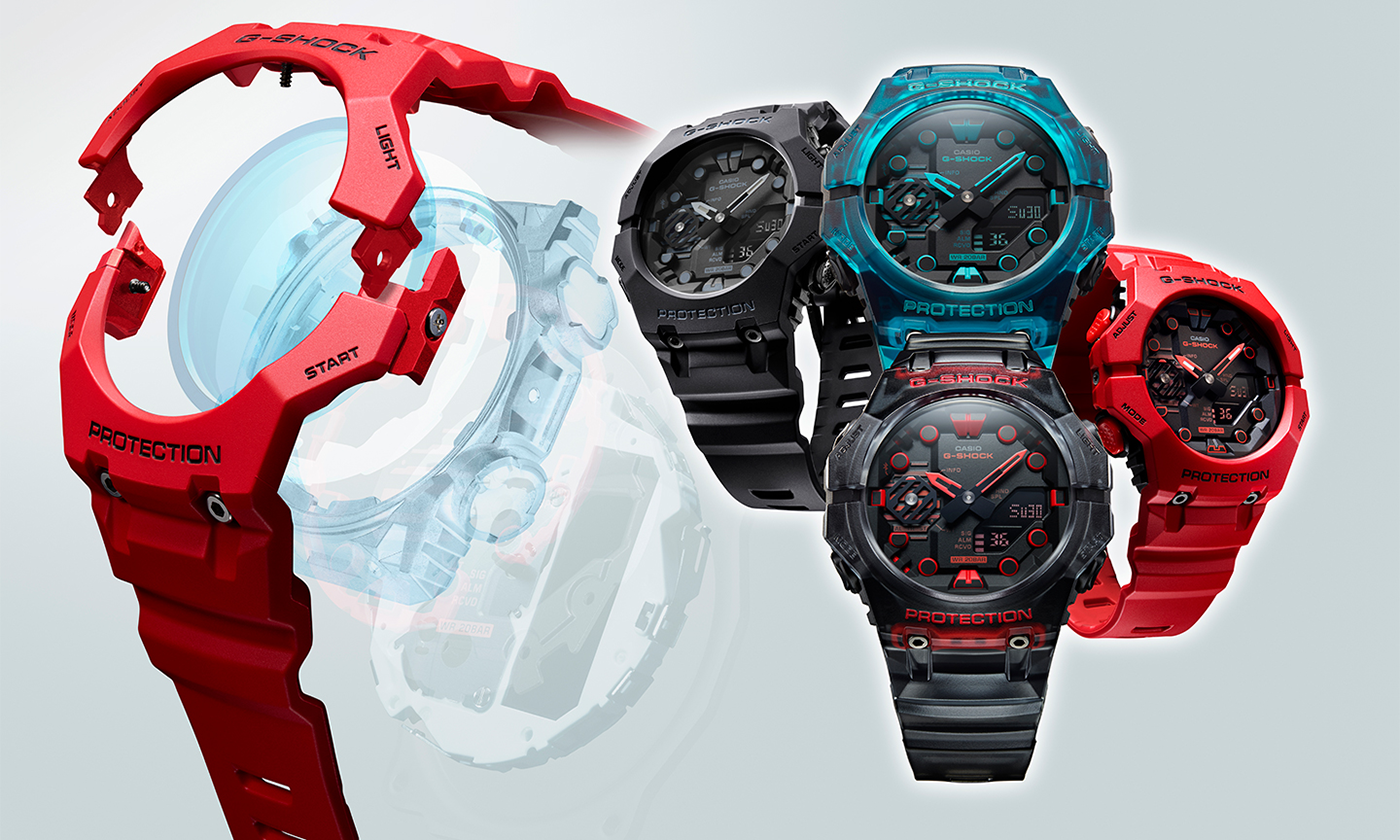 “G-SHOCK”からベゼルとバンドが一体となった新構造のモデルが登場
