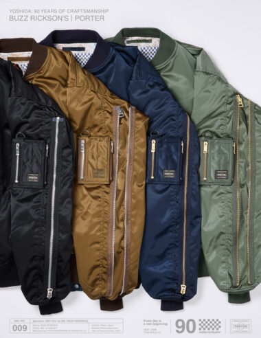 【吉田カバン90周年】PORTER × バズリクソンズの最高峰MA-1。100%植物由来の「タンカー」ナイロンを纏った究極のコラボモデル。