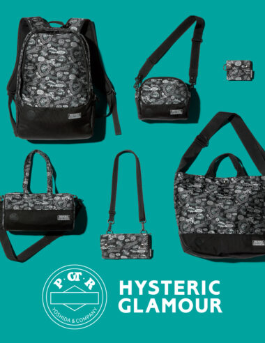 【吉田カバン 90周年記念】HYSTERIC GLAMOUR × POTR 初コラボ。ポップアートと日本の職人技が融合した総柄ジャカードコレクション。